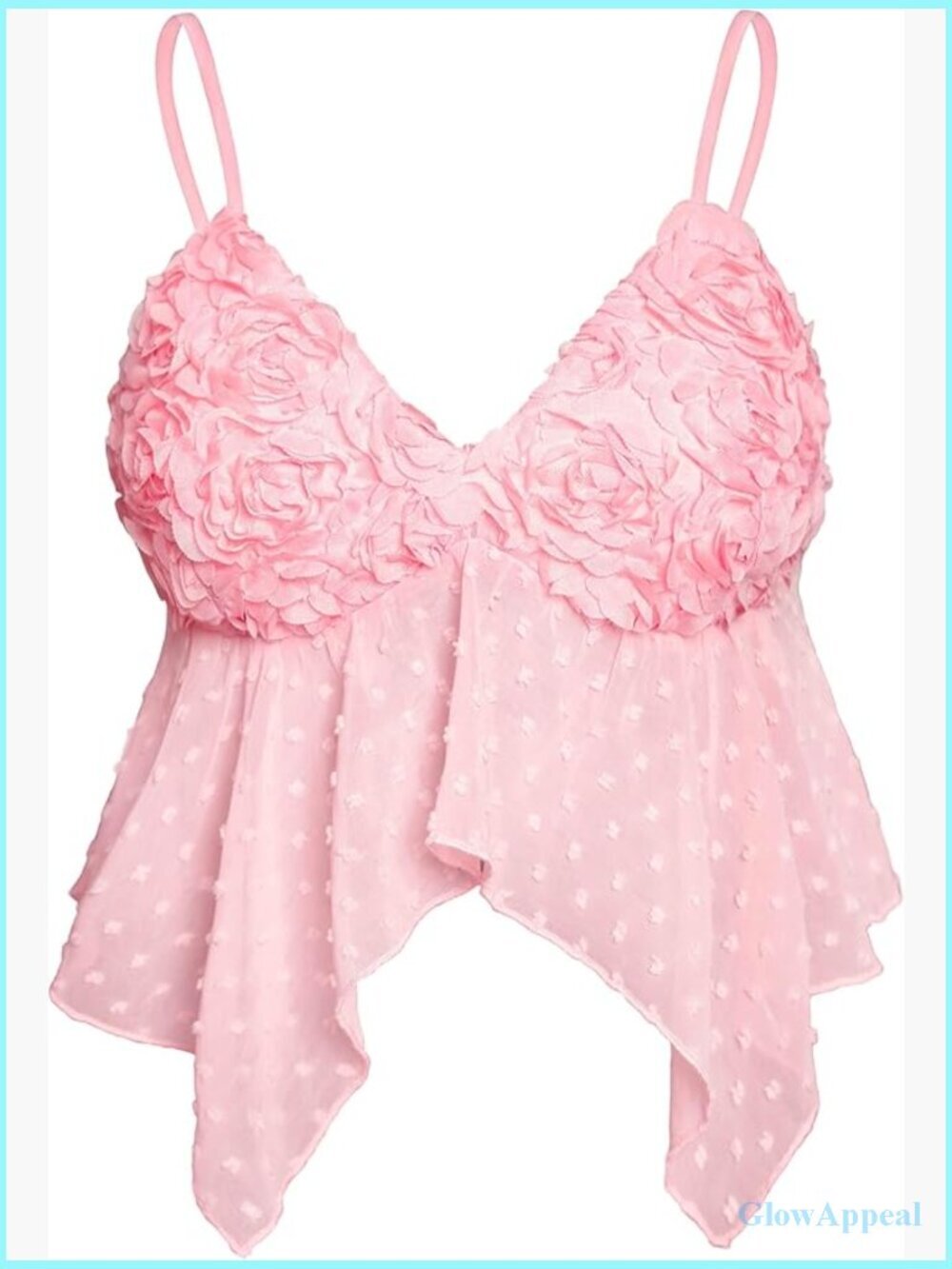 Y2K V Neck Crop Top Spaghetti Strap Ruffle Camisole Going Out Tops